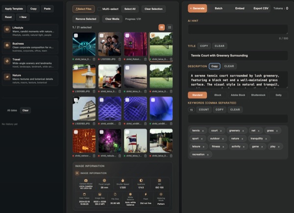 Fotometa AI Metadata Generator screenshot